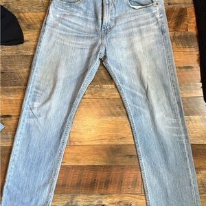 Levi's 505 straight leg jeans blue/white